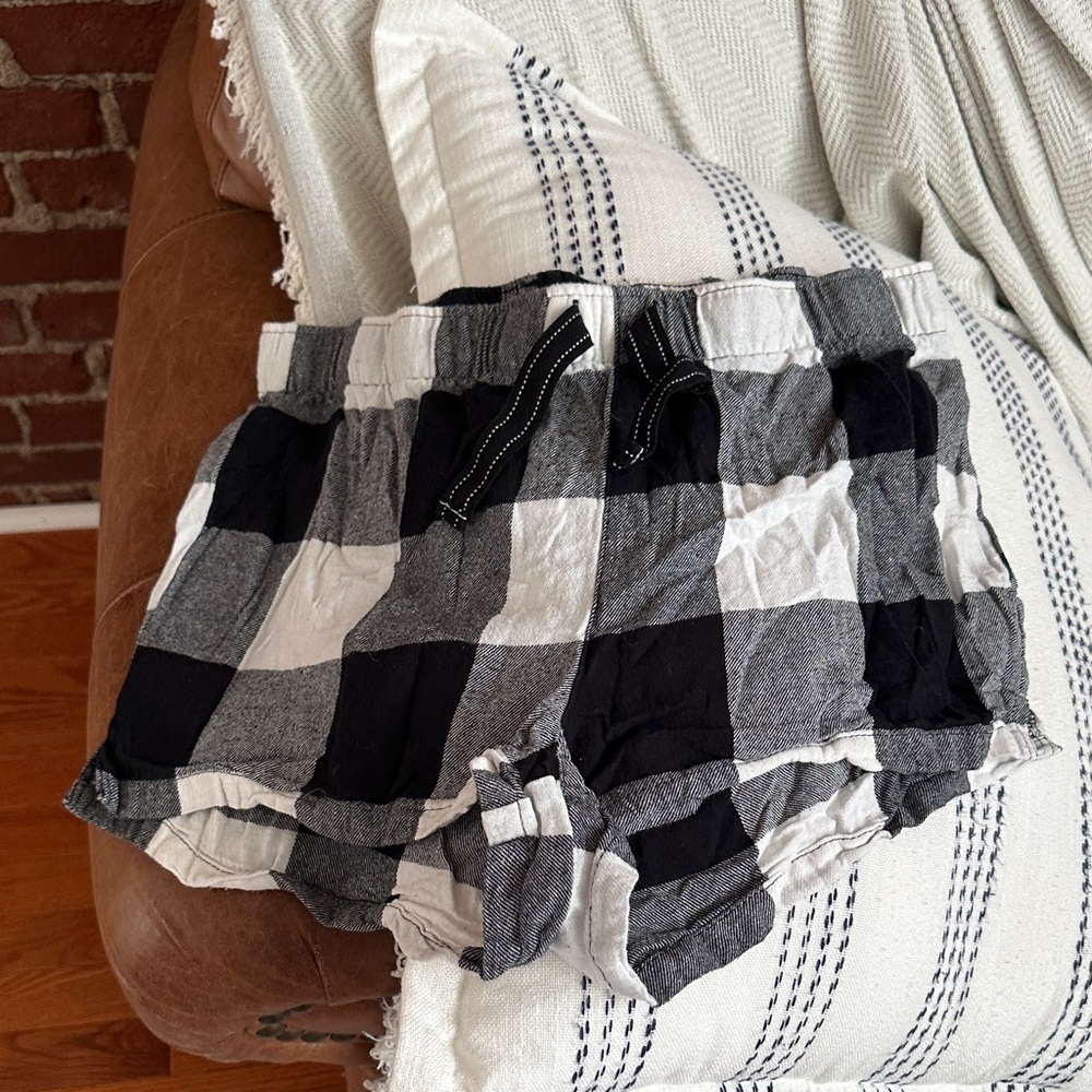 Old Navy Black and White Plaid Shorts